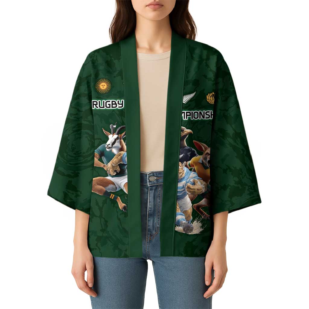 Custom Rugby Southern Hemisphere Kimono Argentina AUNZ South Africa Mascot Green - Wonder Print Shop