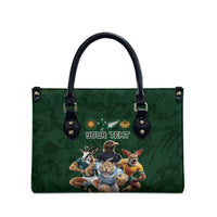 Custom Rugby Southern Hemisphere Leather Bag Argentina AUNZ South Africa Mascot Green - Wonder Print Shop