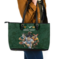 Custom Rugby Southern Hemisphere Leather Tote Bag Argentina AUNZ South Africa Mascot Green - Wonder Print Shop
