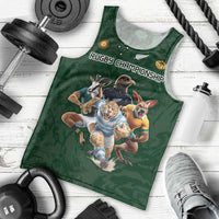Custom Rugby Southern Hemisphere Men Tank Top Argentina AUNZ South Africa Mascot Green - Wonder Print Shop