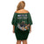 Custom Rugby Southern Hemisphere Off Shoulder Short Dress Argentina AUNZ South Africa Mascot Green - Wonder Print Shop