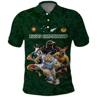Custom Rugby Southern Hemisphere Polo Shirt Argentina AUNZ South Africa Mascot Green - Wonder Print Shop