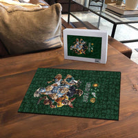 Custom Rugby Southern Hemisphere Puzzle Argentina AUNZ South Africa Mascot Green - Wonder Print Shop