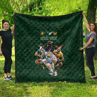 Custom Rugby Southern Hemisphere Quilt Argentina AUNZ South Africa Mascot Green - Wonder Print Shop