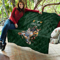 Custom Rugby Southern Hemisphere Quilt Argentina AUNZ South Africa Mascot Green - Wonder Print Shop
