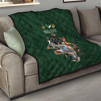 Custom Rugby Southern Hemisphere Quilt Argentina AUNZ South Africa Mascot Green - Wonder Print Shop