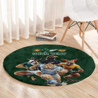 Custom Rugby Southern Hemisphere Round Carpet Argentina AUNZ South Africa Mascot Green - Wonder Print Shop