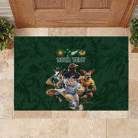 Custom Rugby Southern Hemisphere Rubber Doormat Argentina AUNZ South Africa Mascot Green - Wonder Print Shop