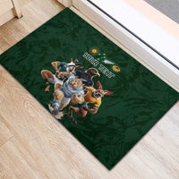Custom Rugby Southern Hemisphere Rubber Doormat Argentina AUNZ South Africa Mascot Green - Wonder Print Shop