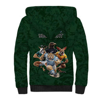 Custom Rugby Southern Hemisphere Sherpa Hoodie Argentina AUNZ South Africa Mascot Green - Wonder Print Shop