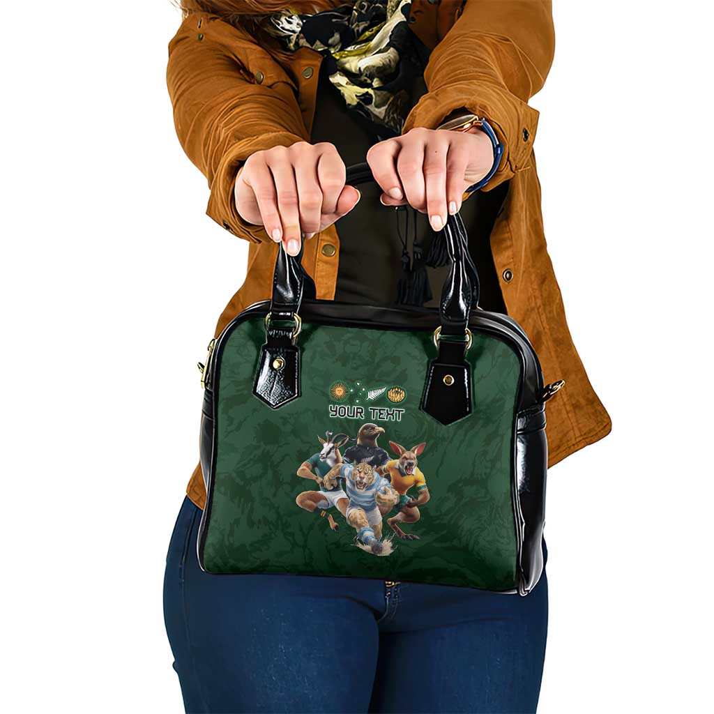 Custom Rugby Southern Hemisphere Shoulder Handbag Argentina AUNZ South Africa Mascot Green - Wonder Print Shop
