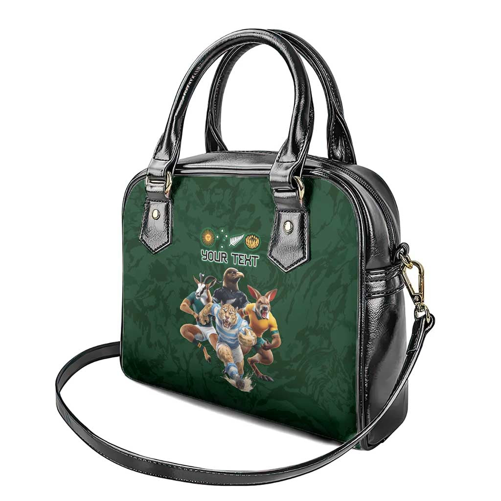 Custom Rugby Southern Hemisphere Shoulder Handbag Argentina AUNZ South Africa Mascot Green - Wonder Print Shop
