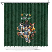 Custom Rugby Southern Hemisphere Shower Curtain Argentina AUNZ South Africa Mascot Green - Wonder Print Shop