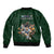 Custom Rugby Southern Hemisphere Sleeve Zip Bomber Jacket Argentina AUNZ South Africa Mascot Green - Wonder Print Shop