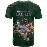 Custom Rugby Southern Hemisphere T Shirt Argentina AUNZ South Africa Mascot Green - Wonder Print Shop
