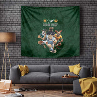 Custom Rugby Southern Hemisphere Tapestry Argentina AUNZ South Africa Mascot Green - Wonder Print Shop