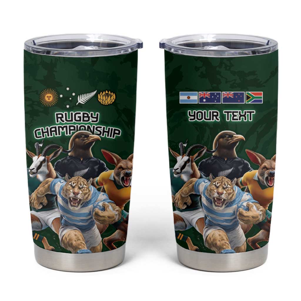 Custom Rugby Southern Hemisphere Tumbler Cup Argentina AUNZ South Africa Mascot Green - Wonder Print Shop