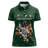 Custom Rugby Southern Hemisphere Women Polo Shirt Argentina AUNZ South Africa Mascot Green - Wonder Print Shop