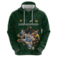 Custom Rugby Southern Hemisphere Zip Hoodie Argentina AUNZ South Africa Mascot Green - Wonder Print Shop
