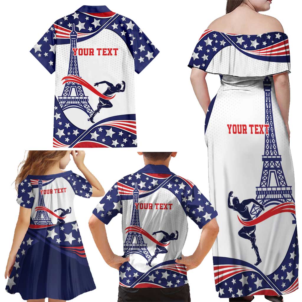 Personalized USA Athletics Family Matching Off Shoulder Maxi Dress and Hawaiian Shirt One For All Summer Sport LT9 - Wonder Print Shop