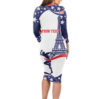 Personalized USA Athletics Long Sleeve Bodycon Dress One For All Summer Sport - Wonder Print Shop