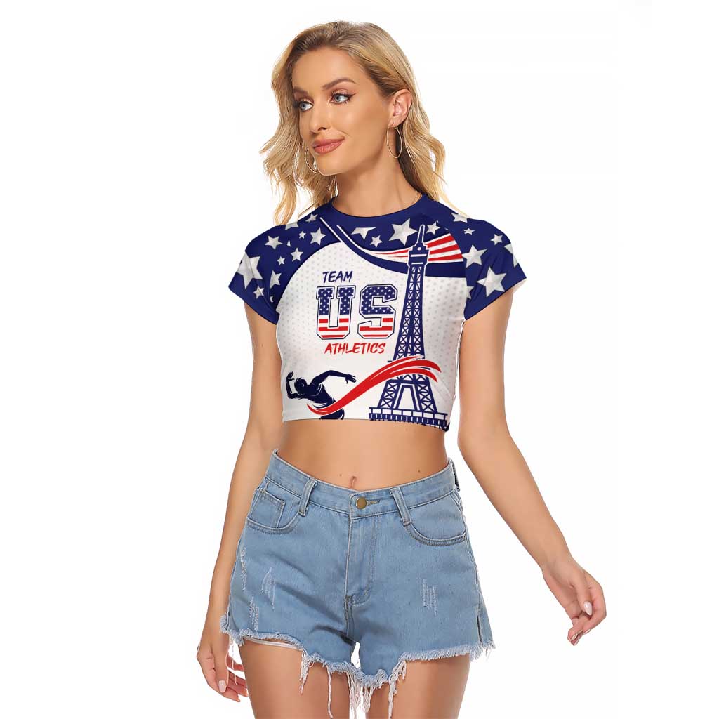 Personalized USA Athletics Raglan Cropped T Shirt One For All Summer Sport - Wonder Print Shop