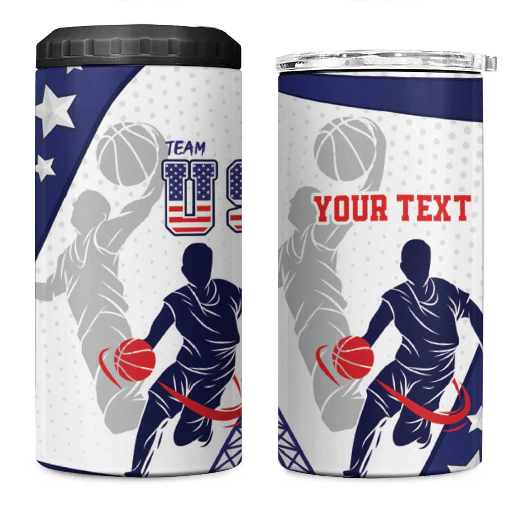Personalized USA Basketball 4 in 1 Can Cooler Tumbler One For All Summer Sport LT9 - Wonder Print Shop