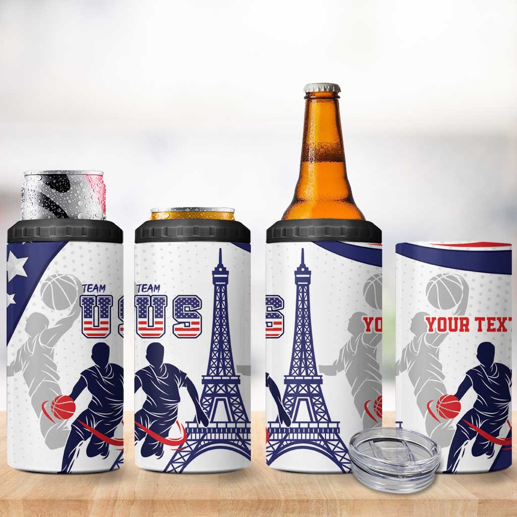Personalized USA Basketball 4 in 1 Can Cooler Tumbler One For All Summer Sport LT9 - Wonder Print Shop