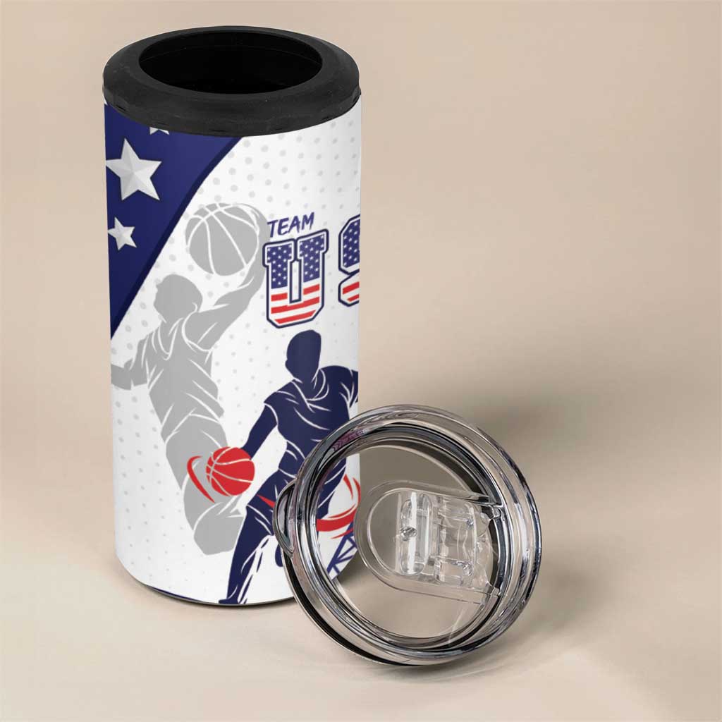 Personalized USA Basketball 4 in 1 Can Cooler Tumbler One For All Summer Sport LT9 - Wonder Print Shop