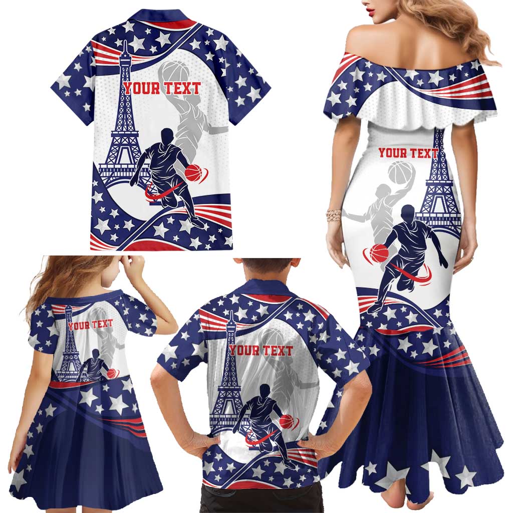 Personalized USA Basketball Family Matching Mermaid Dress and Hawaiian Shirt One For All Summer Sport LT9 - Wonder Print Shop