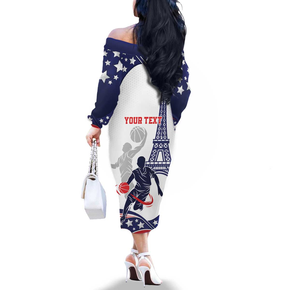 Personalized USA Basketball Family Matching Off The Shoulder Long Sleeve Dress and Hawaiian Shirt One For All Summer Sport - Wonder Print Shop