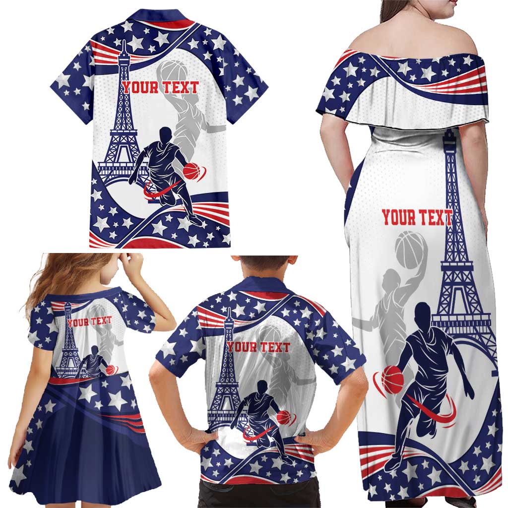 Personalized USA Basketball Family Matching Off Shoulder Maxi Dress and Hawaiian Shirt One For All Summer Sport LT9 - Wonder Print Shop
