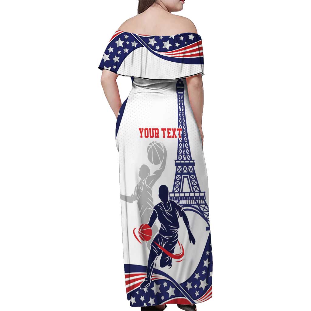 Personalized USA Basketball Family Matching Off Shoulder Maxi Dress and Hawaiian Shirt One For All Summer Sport LT9 - Wonder Print Shop