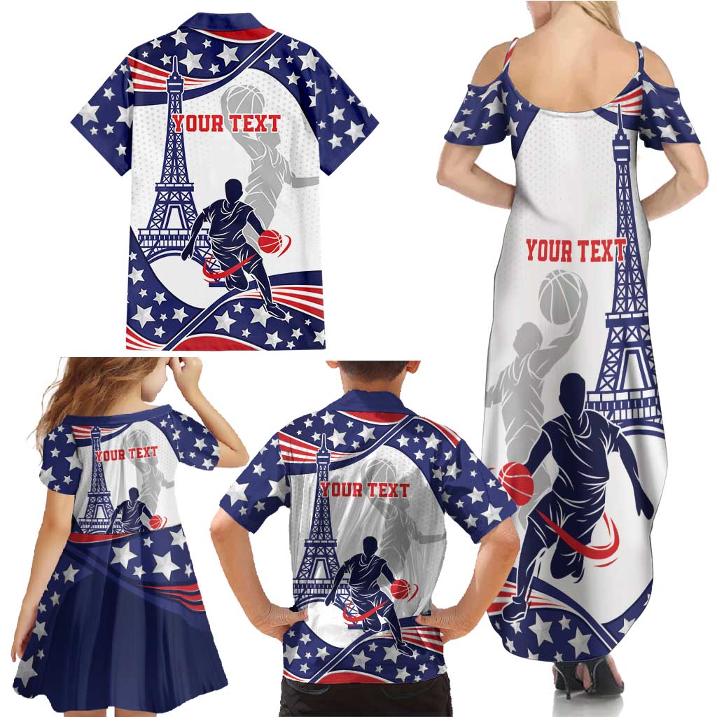 Personalized USA Basketball Family Matching Summer Maxi Dress and Hawaiian Shirt One For All Summer Sport - Wonder Print Shop