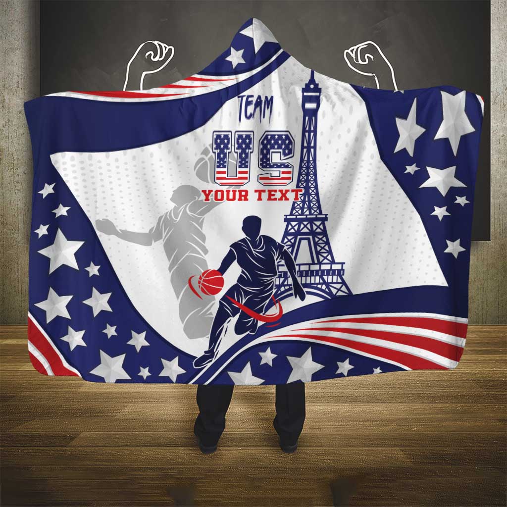 Personalized USA Basketball Hooded Blanket One For All Summer Sport