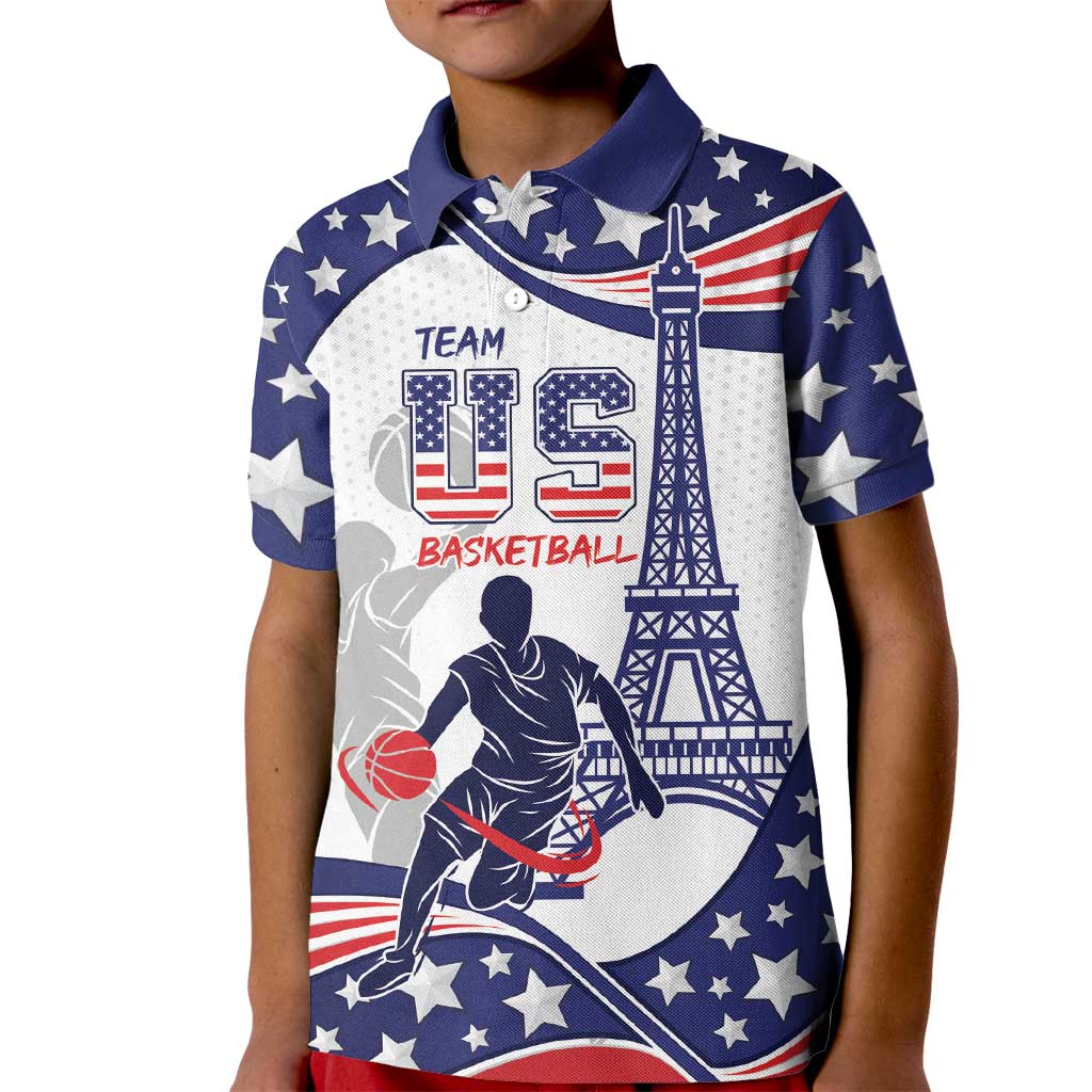 Personalized USA Basketball Kid Polo Shirt One For All Summer Sport - Wonder Print Shop