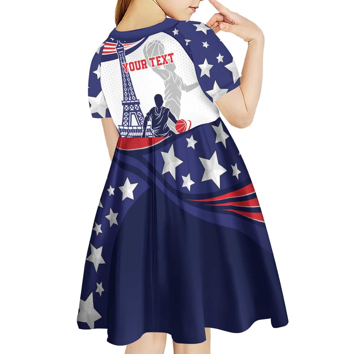 Personalized USA Basketball Kid Short Sleeve Dress One For All Summer Sport - Wonder Print Shop