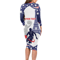 Personalized USA Basketball Long Sleeve Bodycon Dress One For All Summer Sport - Wonder Print Shop