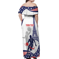 Personalized USA Basketball Off Shoulder Maxi Dress One For All Summer Sport - Wonder Print Shop