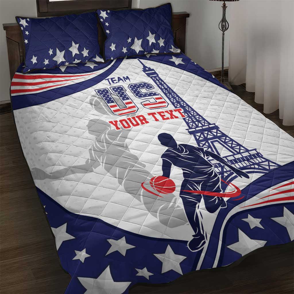 Personalized USA Basketball Quilt Bed Set One For All Summer Sport - Wonder Print Shop