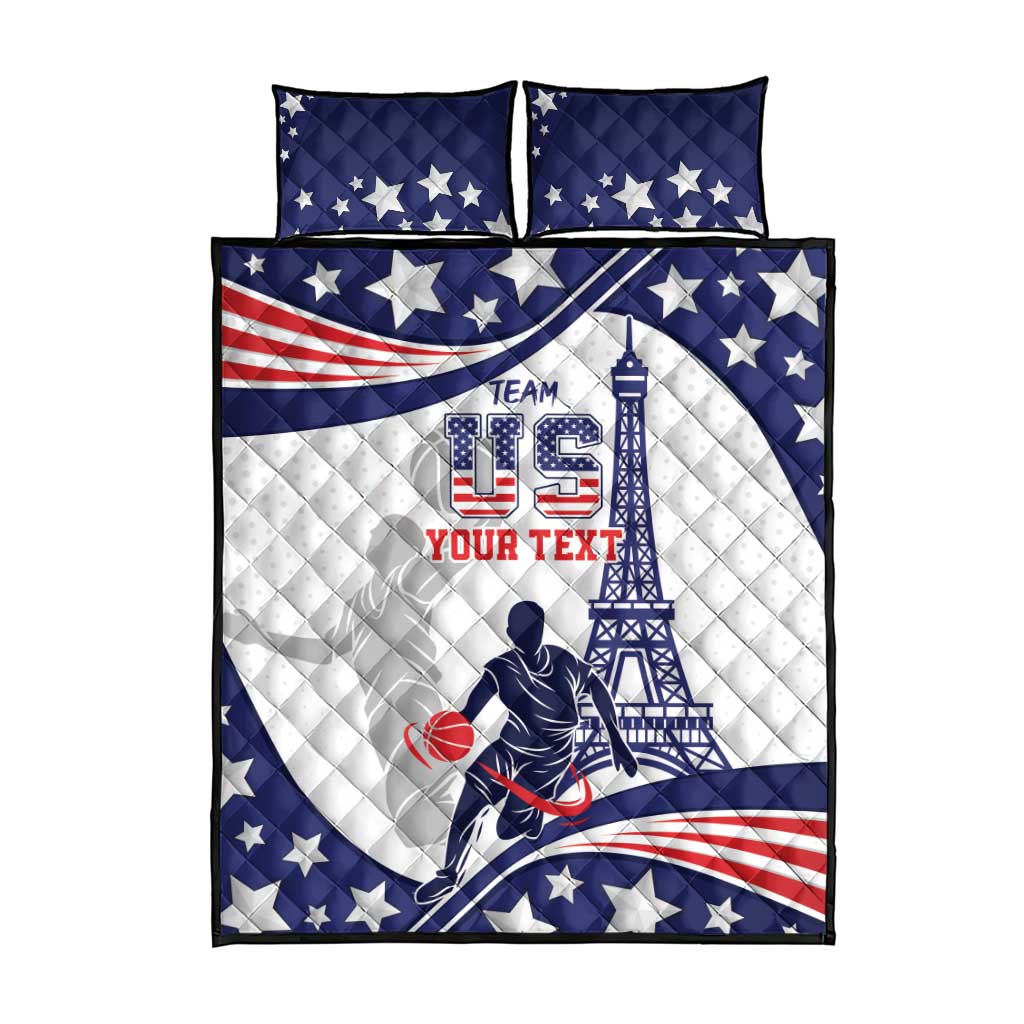 Personalized USA Basketball Quilt Bed Set One For All Summer Sport - Wonder Print Shop