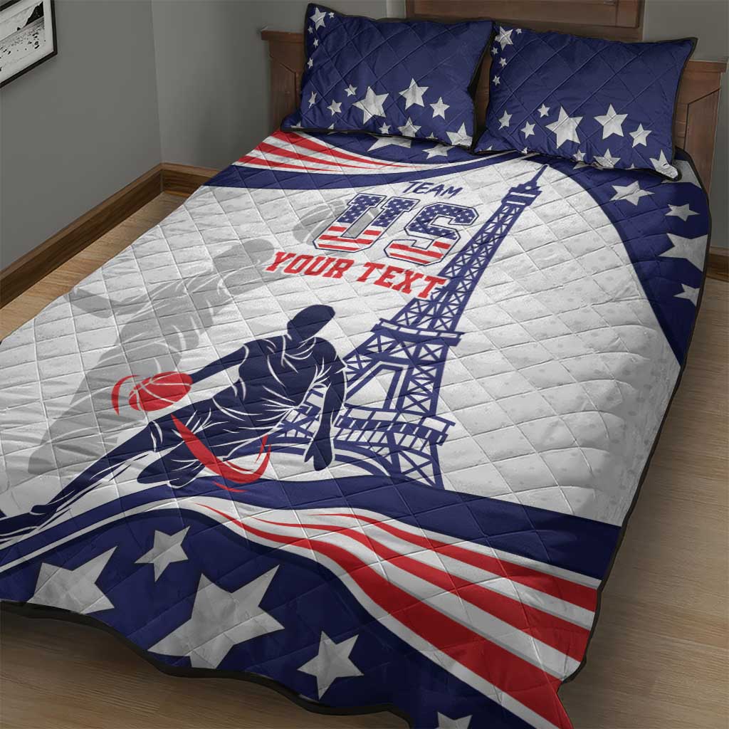 Personalized USA Basketball Quilt Bed Set One For All Summer Sport - Wonder Print Shop