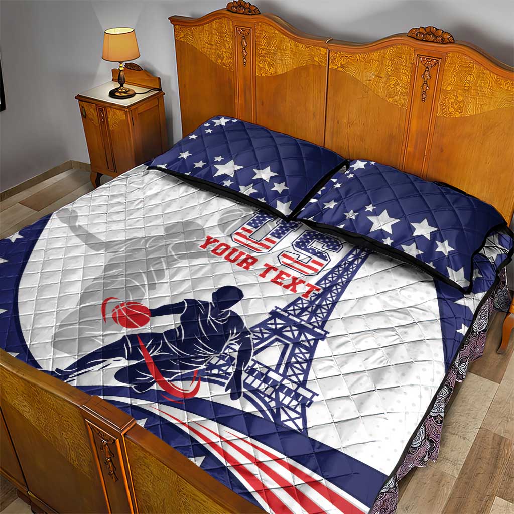 Personalized USA Basketball Quilt Bed Set One For All Summer Sport - Wonder Print Shop