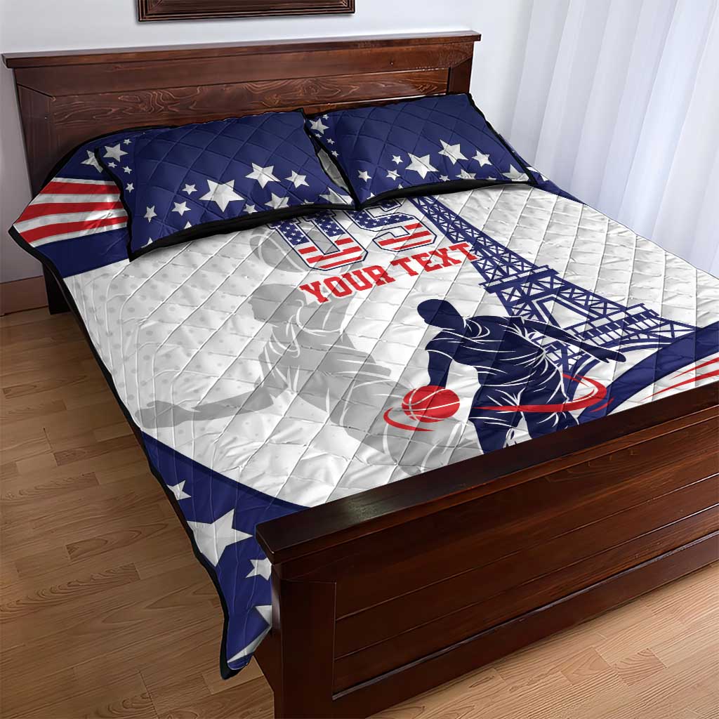 Personalized USA Basketball Quilt Bed Set One For All Summer Sport - Wonder Print Shop