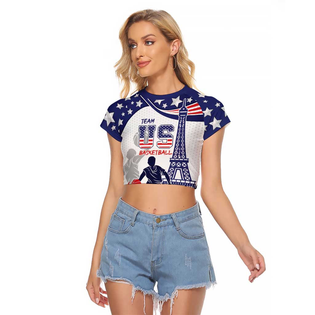 Personalized USA Basketball Raglan Cropped T Shirt One For All Summer Sport - Wonder Print Shop