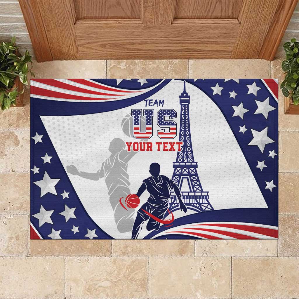 Personalized USA Basketball Rubber Doormat One For All Summer Sport - Wonder Print Shop