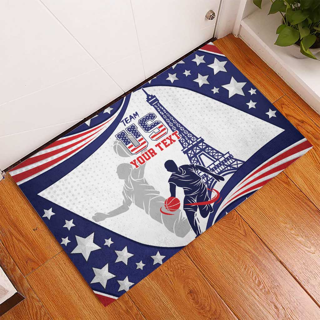 Personalized USA Basketball Rubber Doormat One For All Summer Sport - Wonder Print Shop