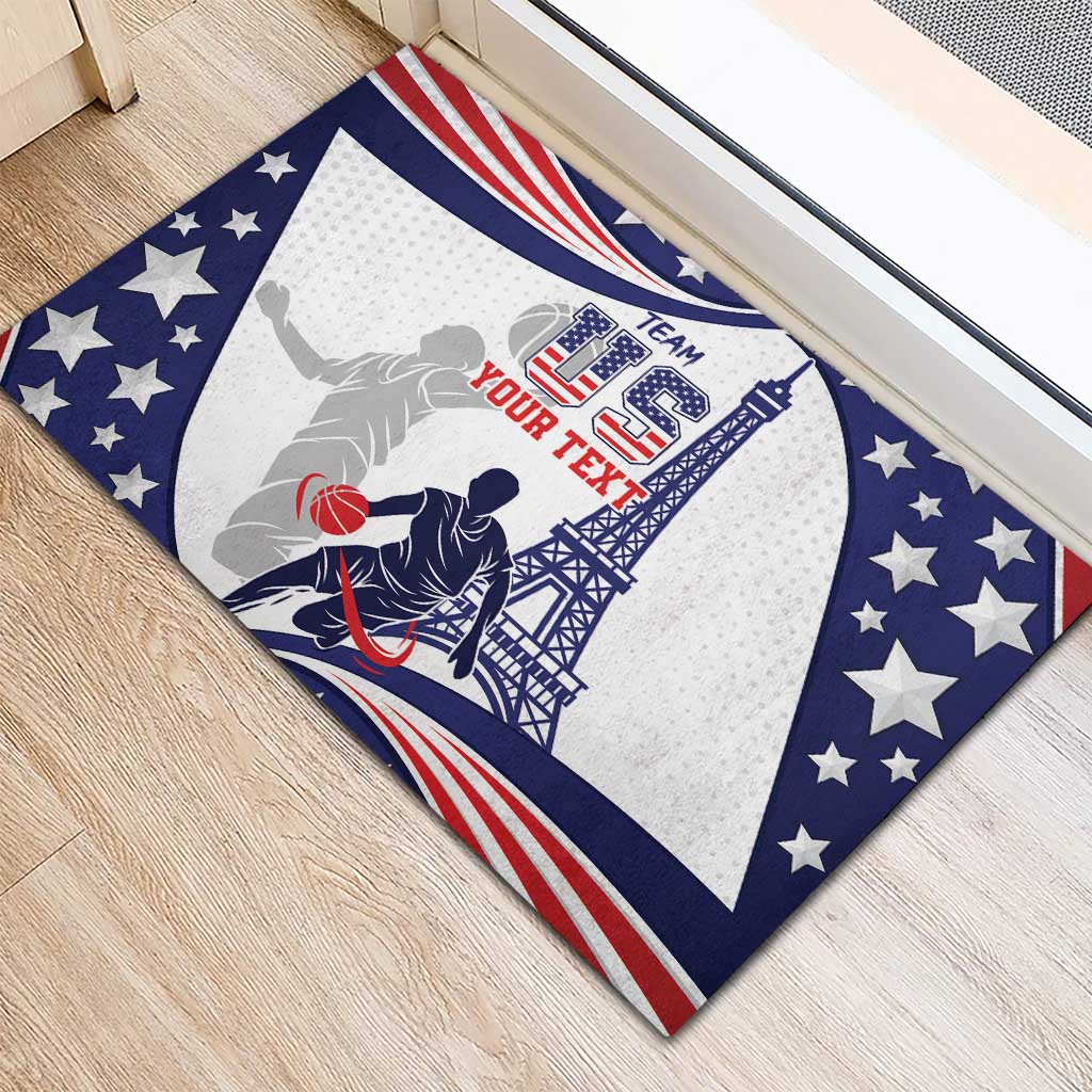 Personalized USA Basketball Rubber Doormat One For All Summer Sport - Wonder Print Shop