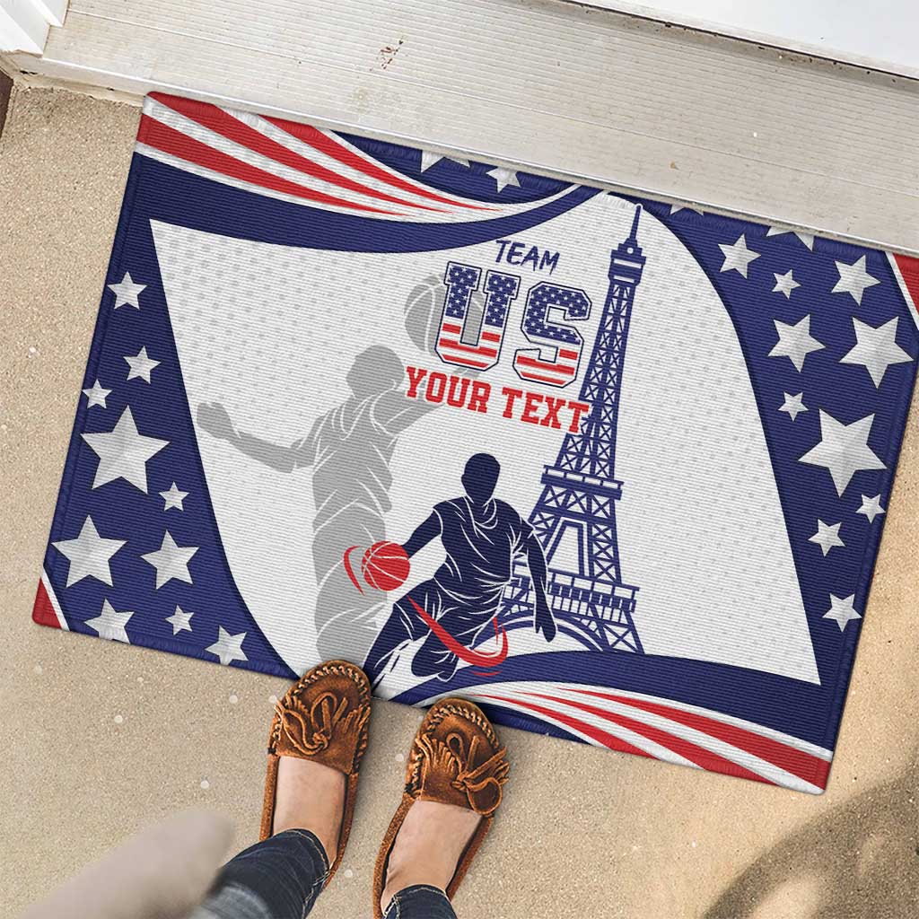 Personalized USA Basketball Rubber Doormat One For All Summer Sport - Wonder Print Shop
