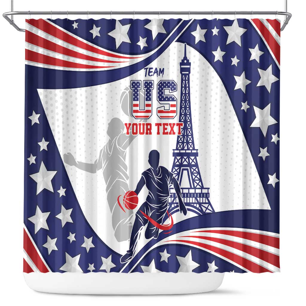 Personalized USA Basketball Shower Curtain One For All Summer Sport